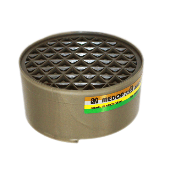 ABEK2, a proteção para gases e vapores. Caixa de 8 filtros.
