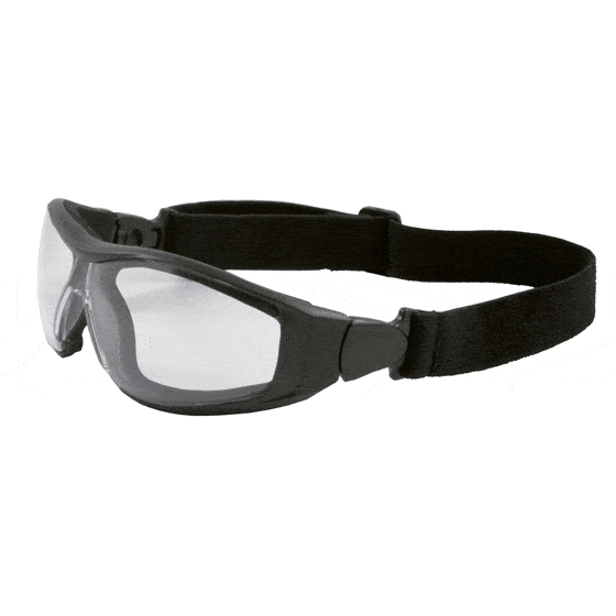 Os óculos Kamba são um modelo panorâmico 2 em 1 com dupla certificação consoante a forma de uso: com fita elástica ou hastes. 