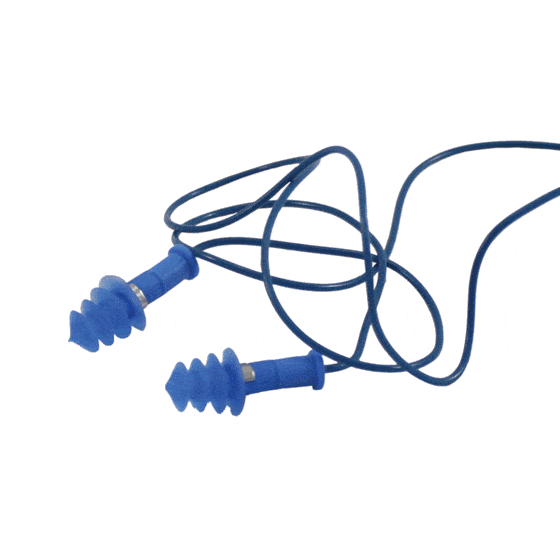 Pre-moulded detectable silicone earplugs with cord. SNR 30 dB