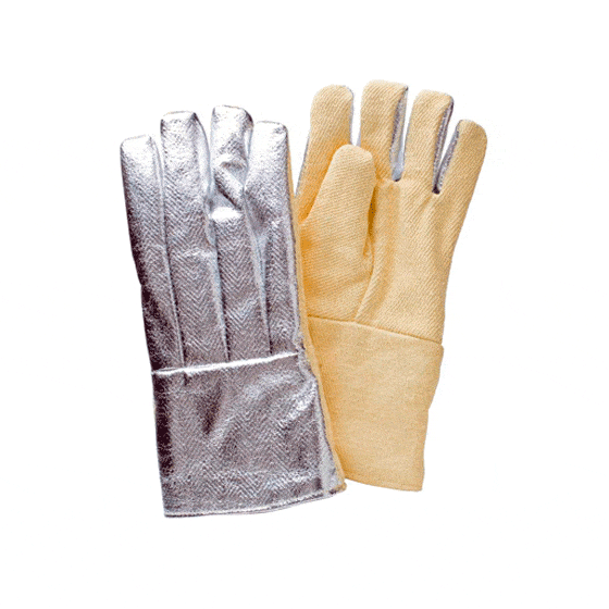 I guanti di alluminizzato 100% para-aramide, protezione contro schizzi di metallo fuso e contatto con fiamme, flessibile e comodo.