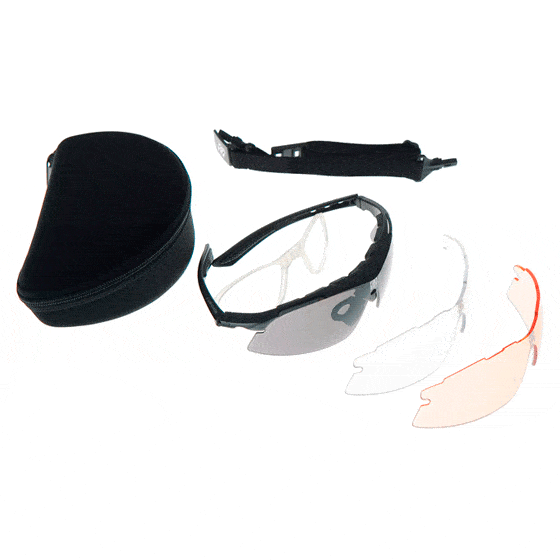 Gli occhiali Tripack, la protezione più sportiva e versatile con lenti intercambiabili in 3 colori.